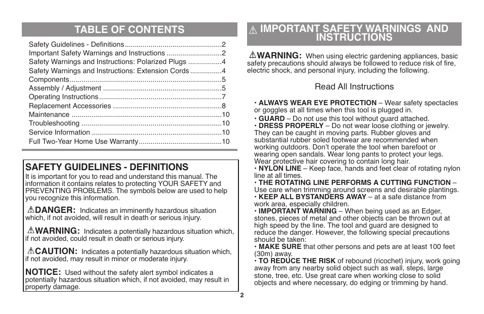 Black & Decker GH710 User Manual | Page 2 / 37