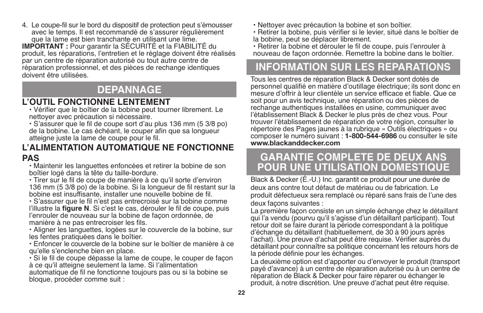 Black & Decker GH710 User Manual | Page 22 / 37