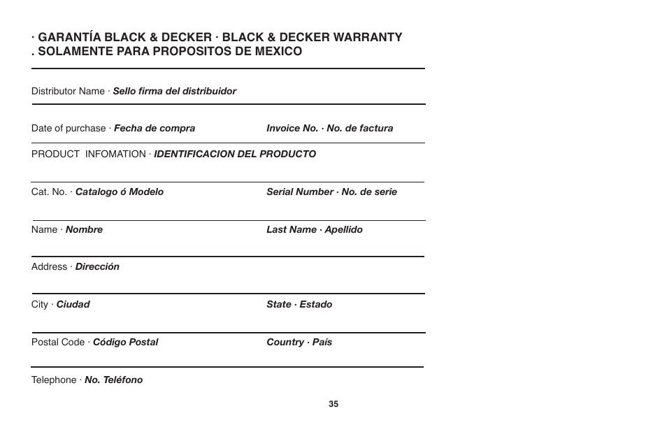 Black & Decker GH710 User Manual | Page 35 / 37
