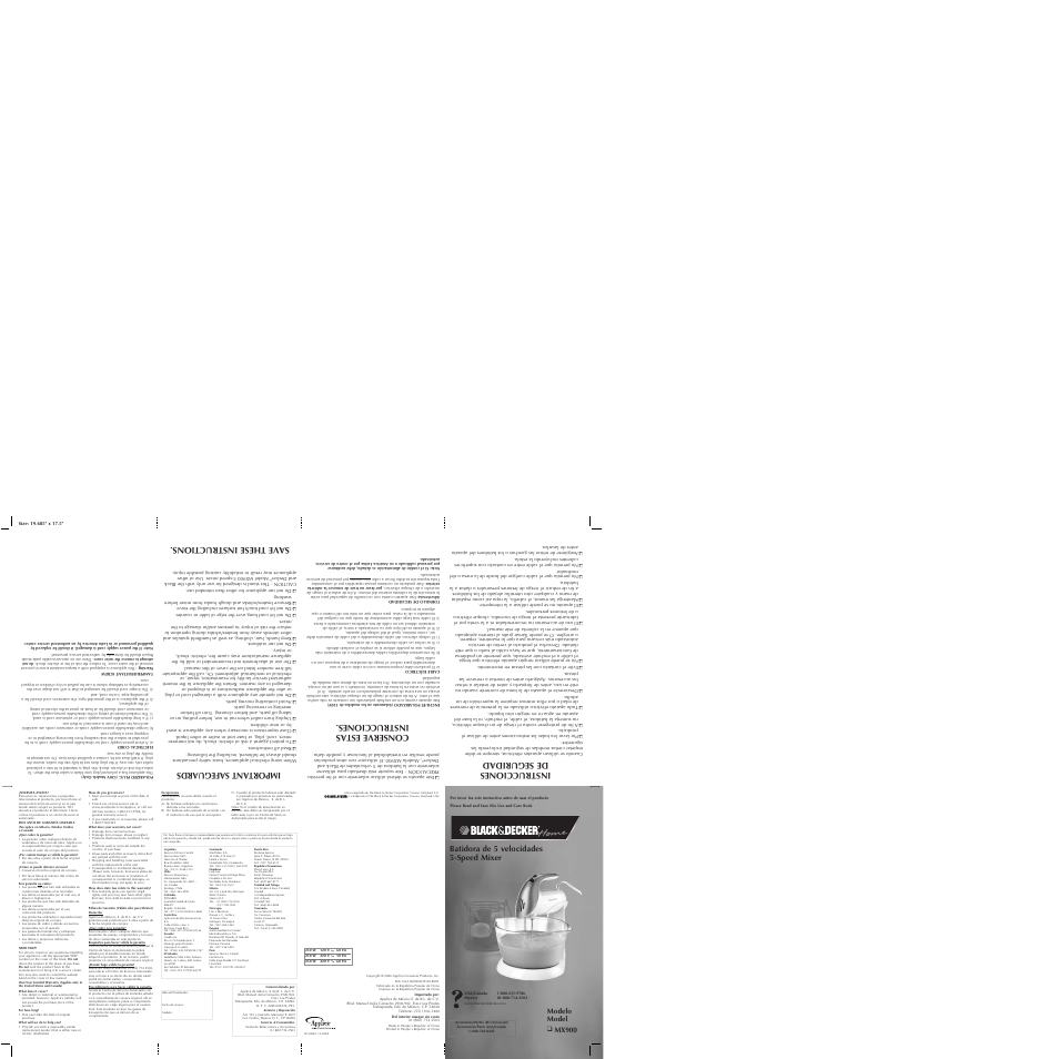 Black & Decker MX900 User Manual | 2 pages