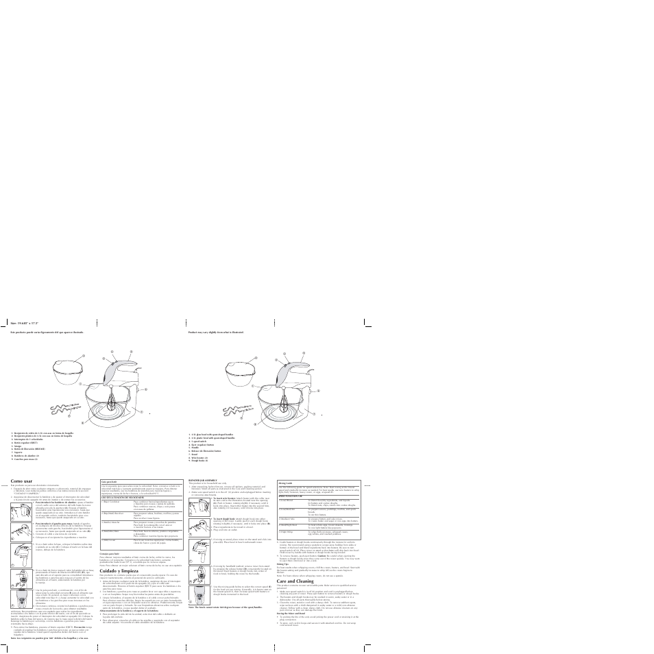 Release, Como usar, Care and cleaning | Cuidado y limpieza | Black & Decker MX900 User Manual | Page 2 / 2