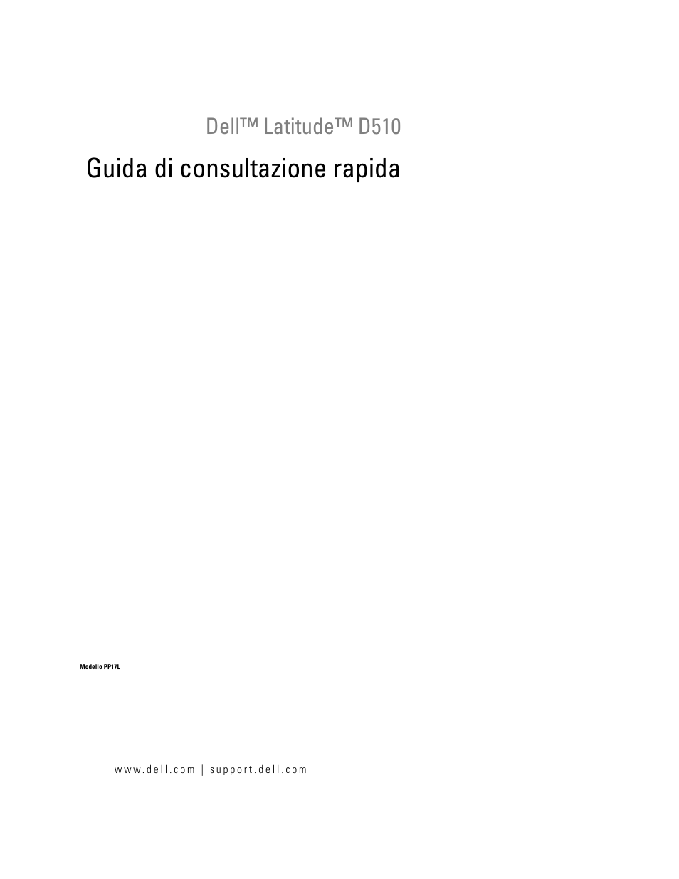 Guida di consultazione rapida, Dell™ latitude™ d510 | Dell Latitude D510 User Manual | Page 105 / 156