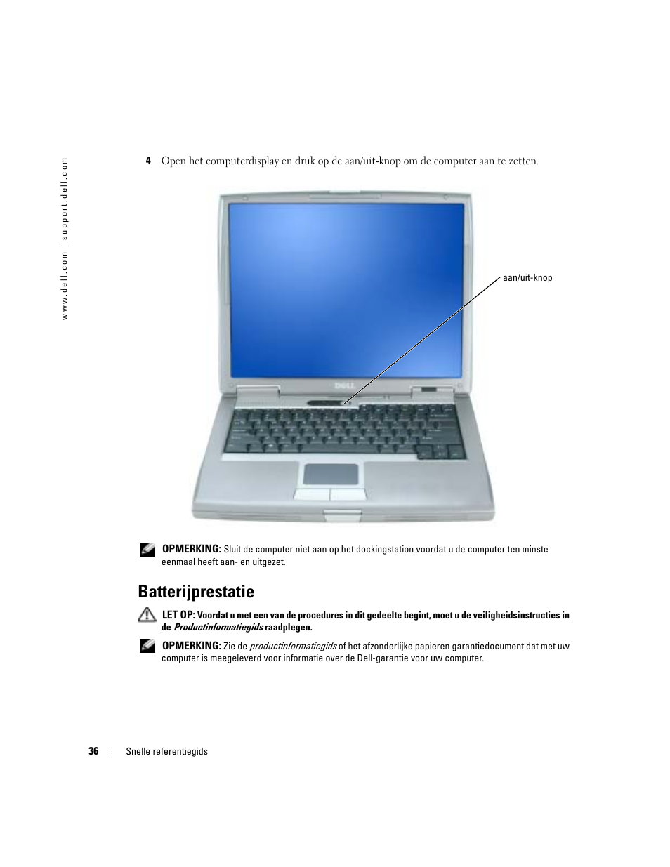 Batterijprestatie | Dell Latitude D510 User Manual | Page 36 / 156