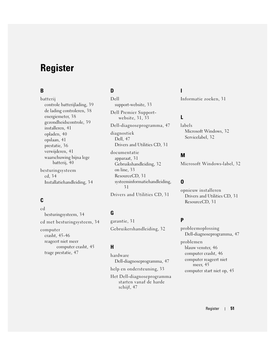 Register | Dell Latitude D510 User Manual | Page 51 / 156