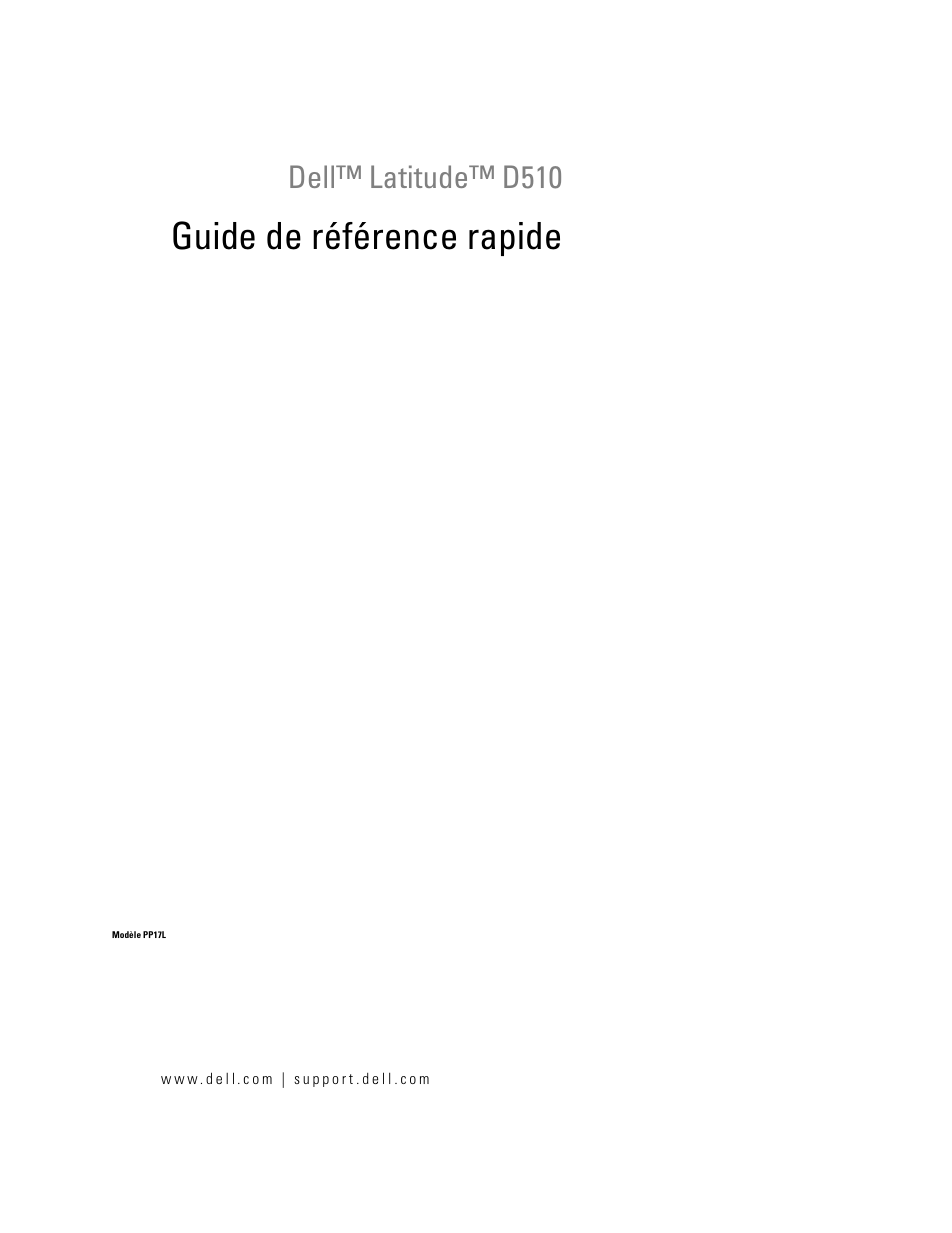 Guide de référence rapide, Dell™ latitude™ d510 | Dell Latitude D510 User Manual | Page 53 / 156