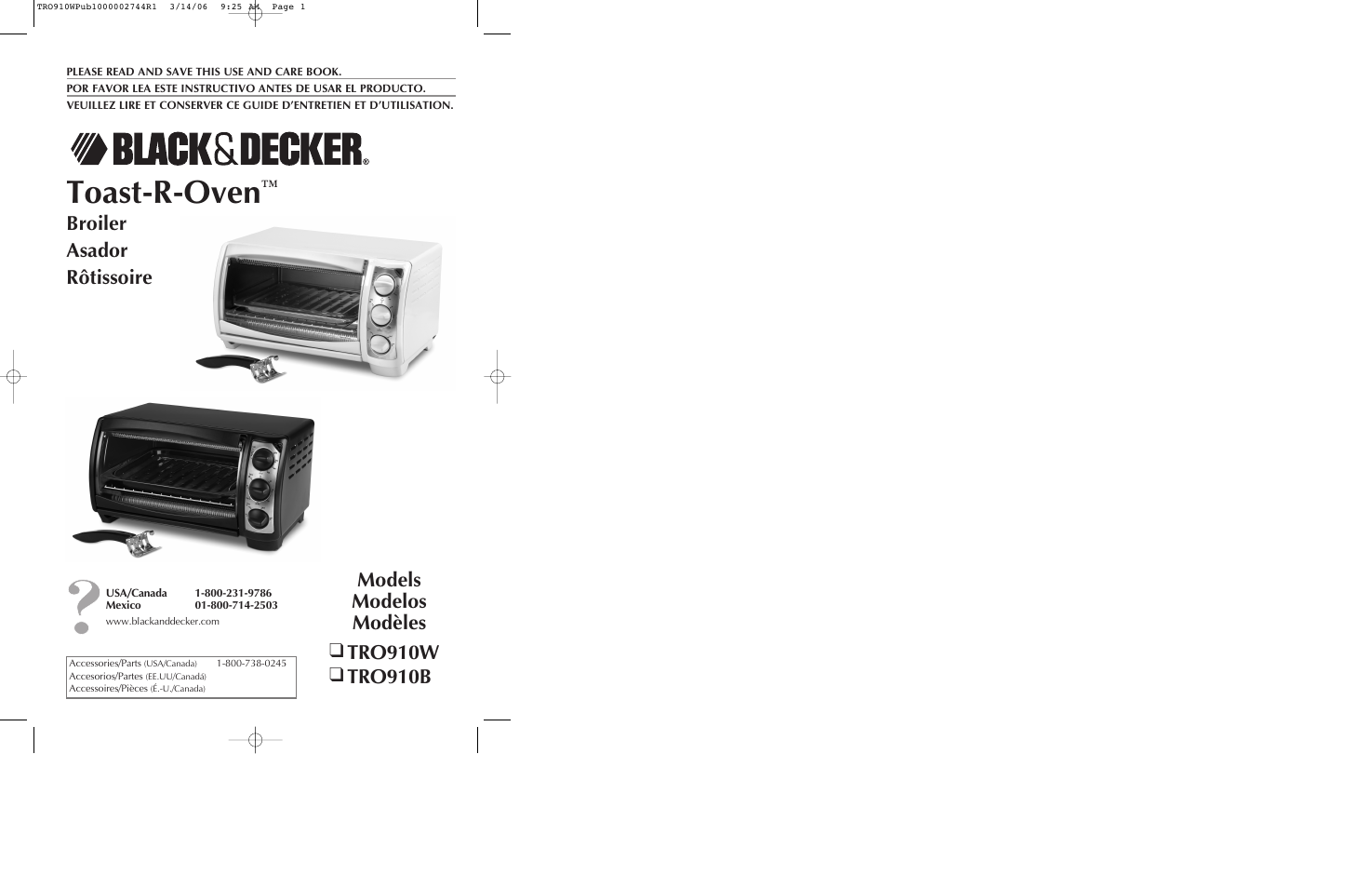 Black & Decker TRO910W User Manual | 15 pages