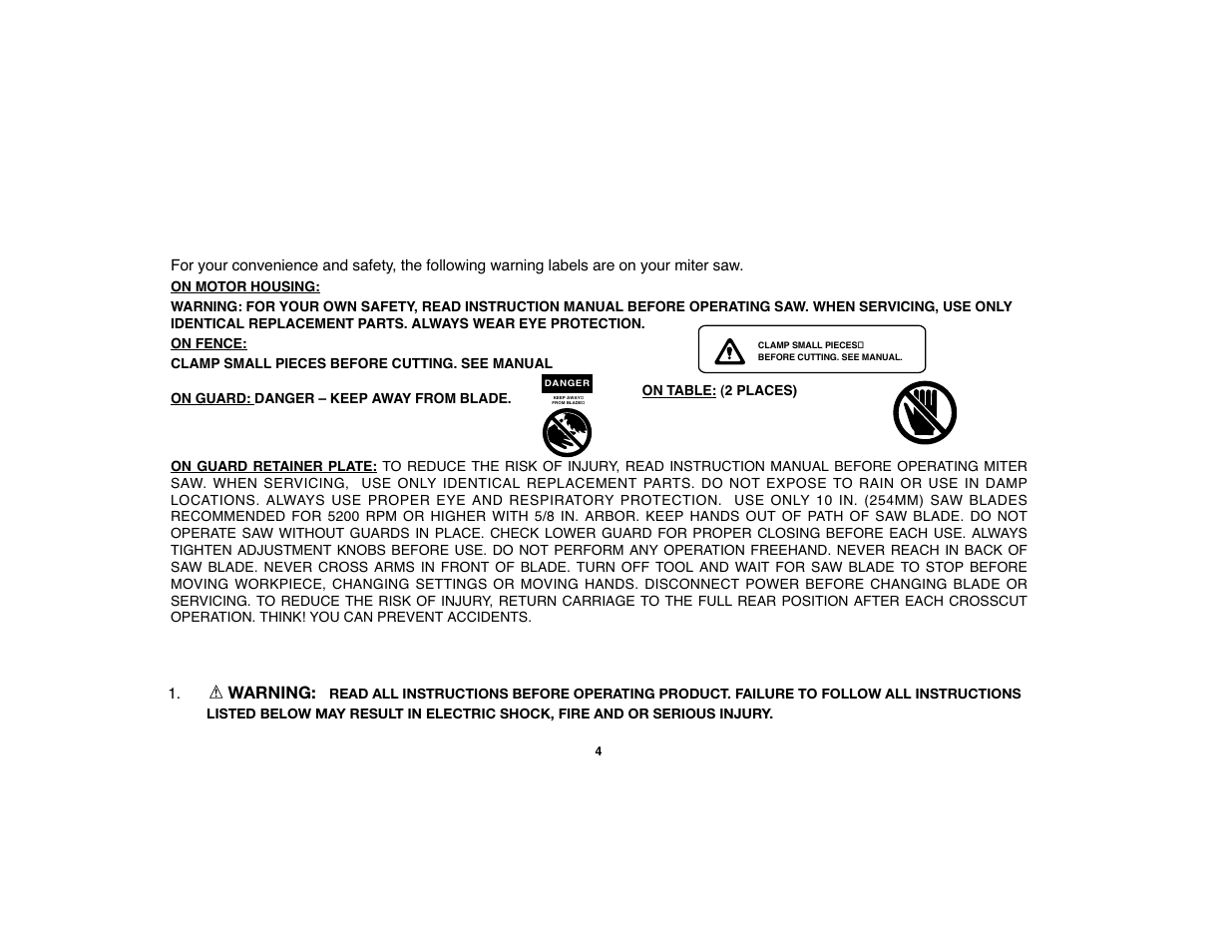 Warning | Black & Decker 90528012 User Manual | Page 4 / 88