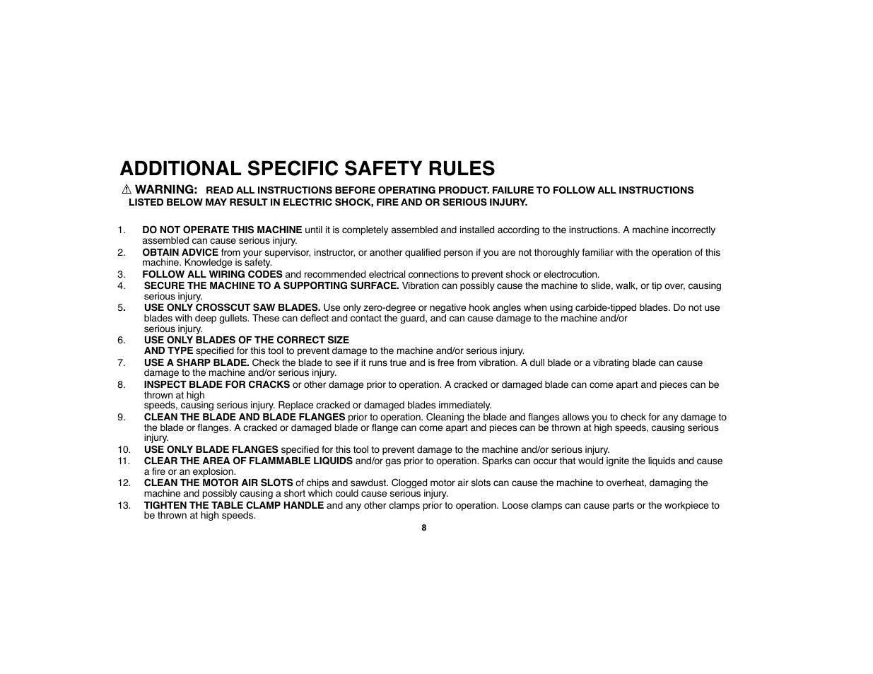 Additional specific safety rules | Black & Decker 90528012 User Manual | Page 8 / 88