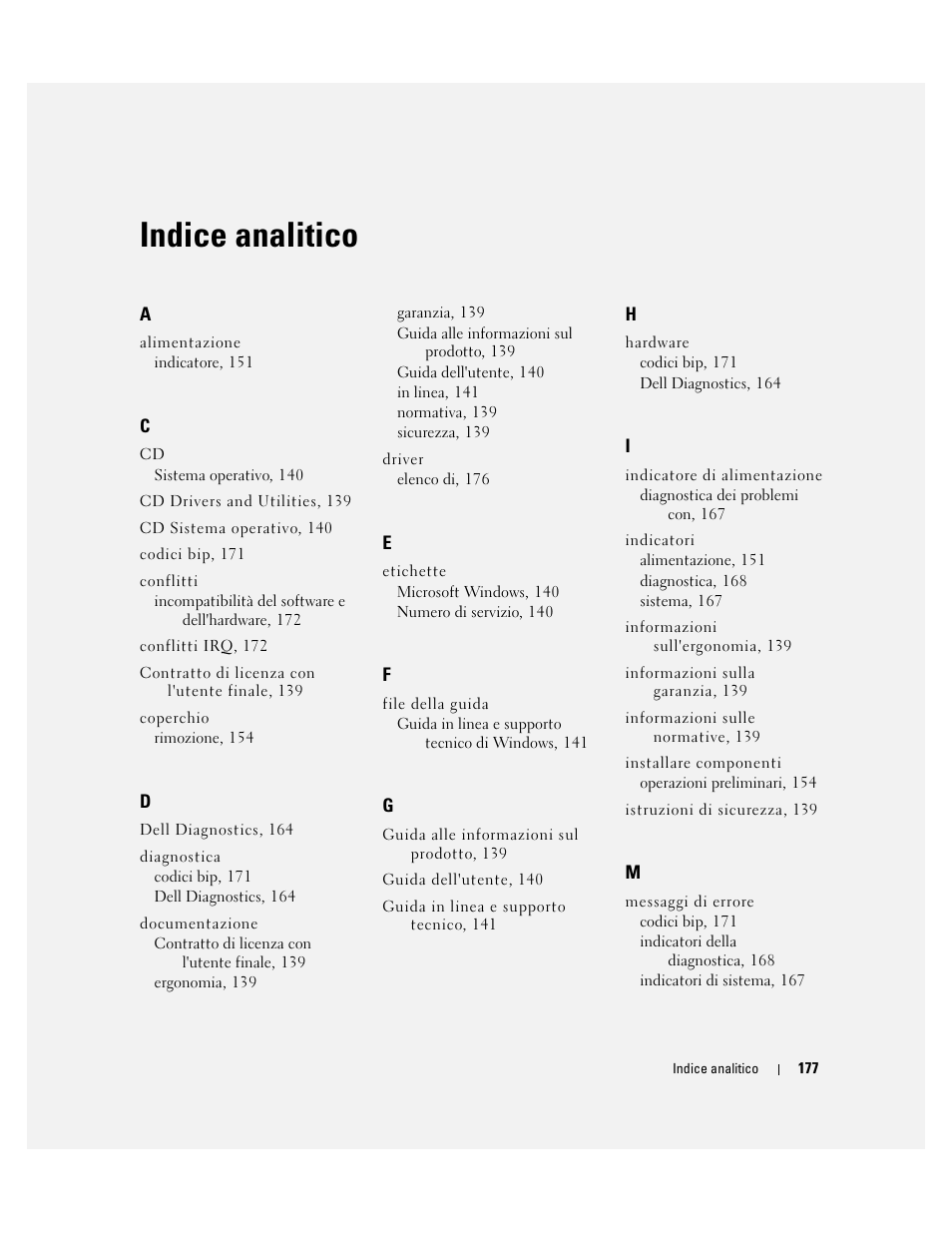 Indice analitico | Dell OptiPlex 320 User Manual | Page 177 / 266