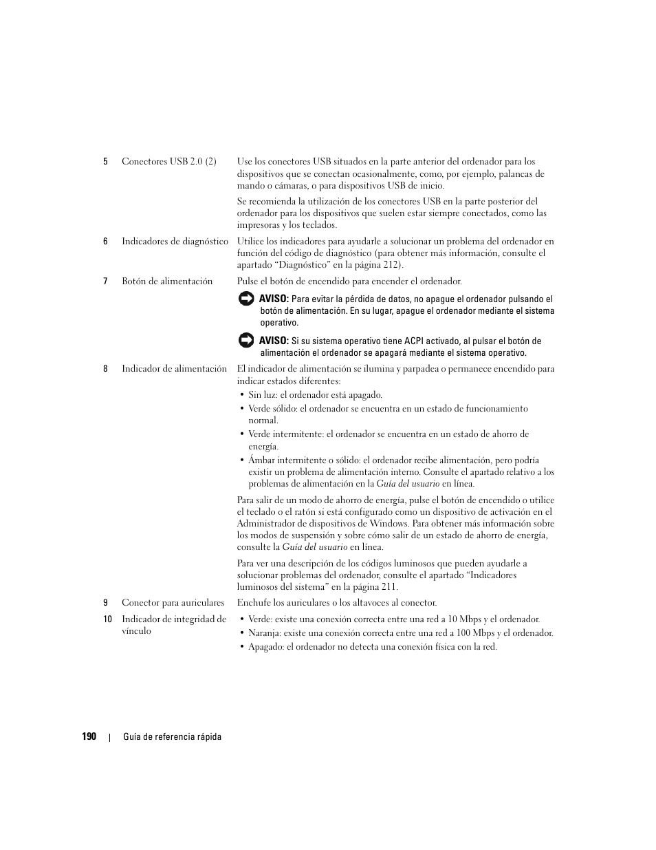 Dell OptiPlex 320 User Manual | Page 190 / 266