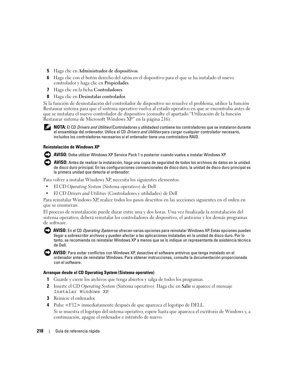 Dell OptiPlex 320 User Manual | Page 218 / 266