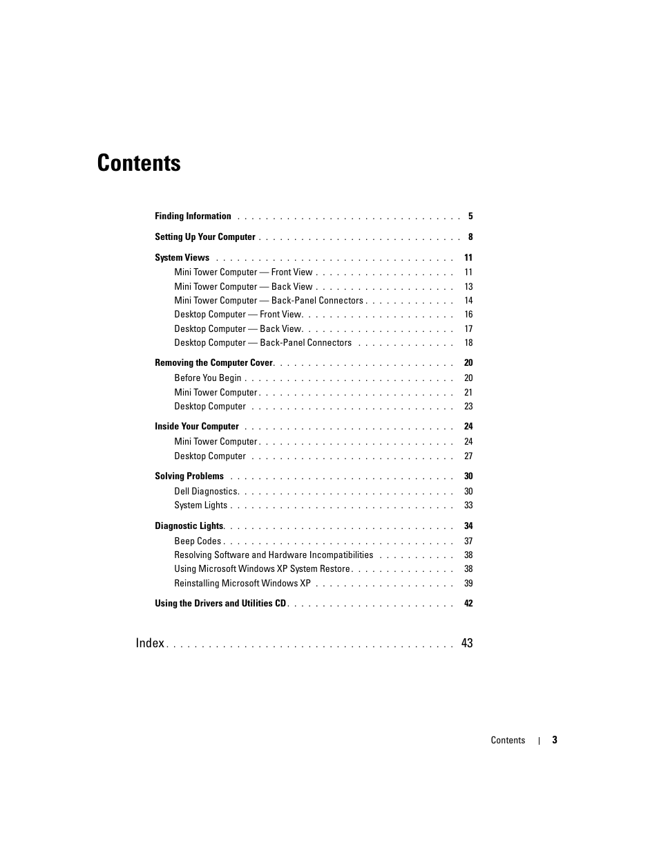 Dell OptiPlex 320 User Manual | Page 3 / 266