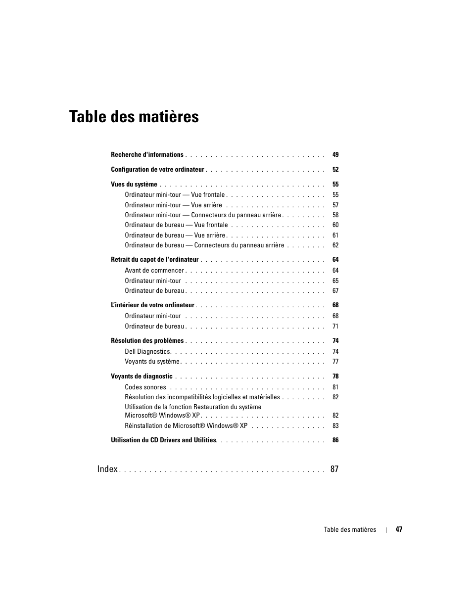 Dell OptiPlex 320 User Manual | Page 47 / 266
