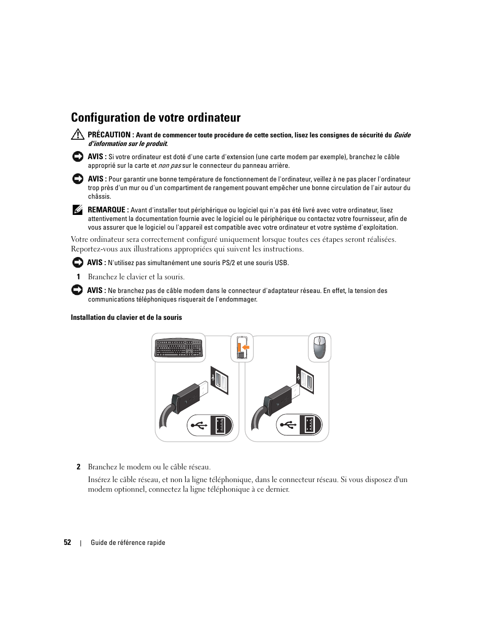 Configuration de votre ordinateur | Dell OptiPlex 320 User Manual | Page 52 / 266