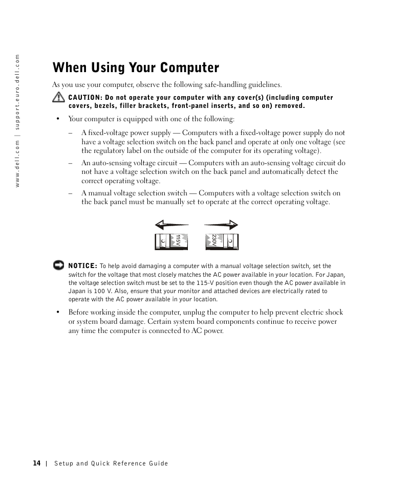 When using your computer | Dell OptiPlex GX270 User Manual | Page 15 / 106