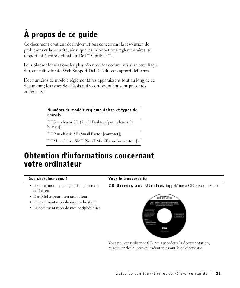 À propos de ce guide | Dell OptiPlex GX270 User Manual | Page 22 / 106