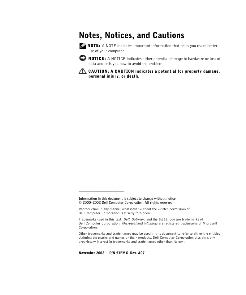 Dell OptiPlex GX270 User Manual | Page 3 / 106