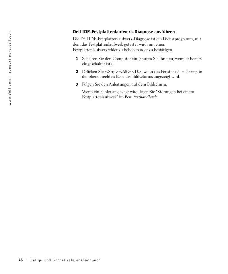 Dell ide-festplattenlaufwerk-diagnose ausführen | Dell OptiPlex GX270 User Manual | Page 47 / 106