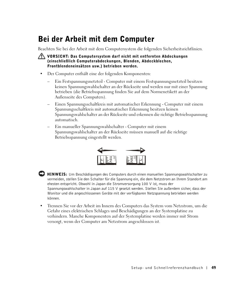 Bei der arbeit mit dem computer | Dell OptiPlex GX270 User Manual | Page 50 / 106