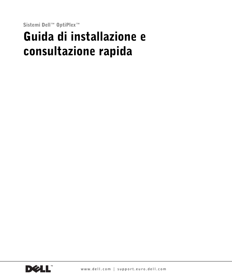 Guida di installazione e consultazione rapida | Dell OptiPlex GX270 User Manual | Page 54 / 106