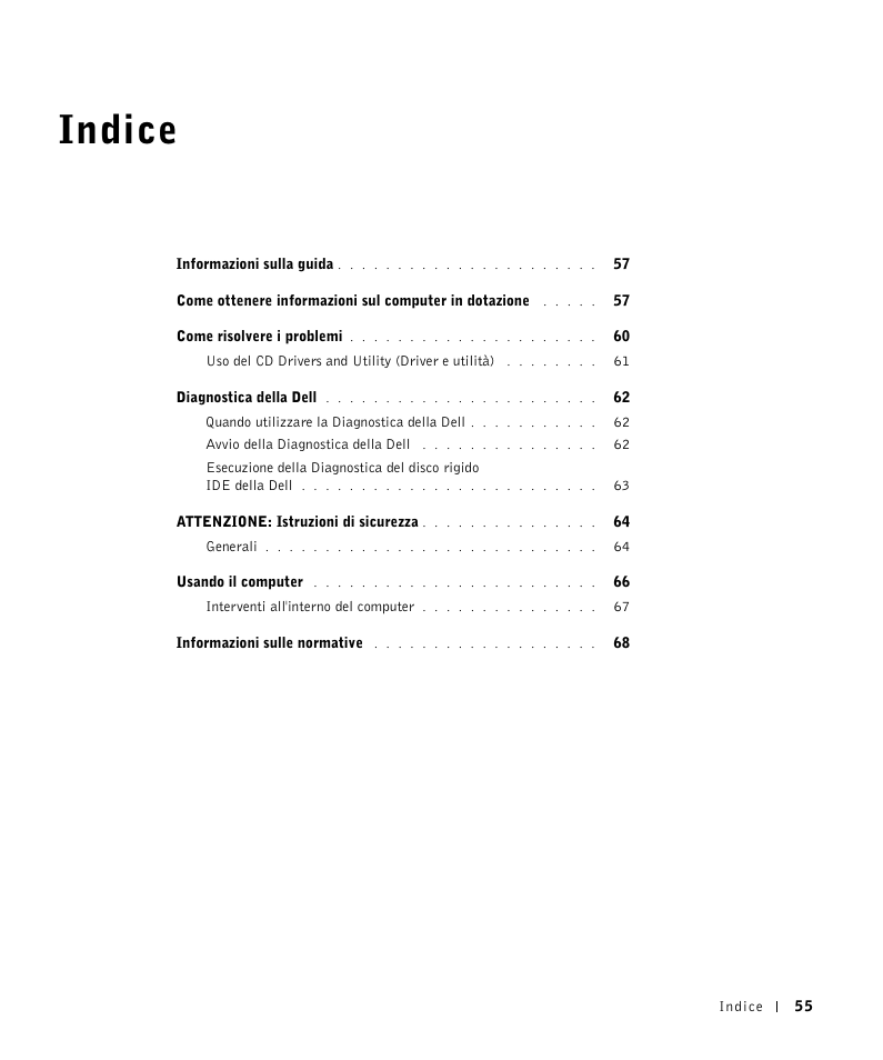 Indice | Dell OptiPlex GX270 User Manual | Page 56 / 106