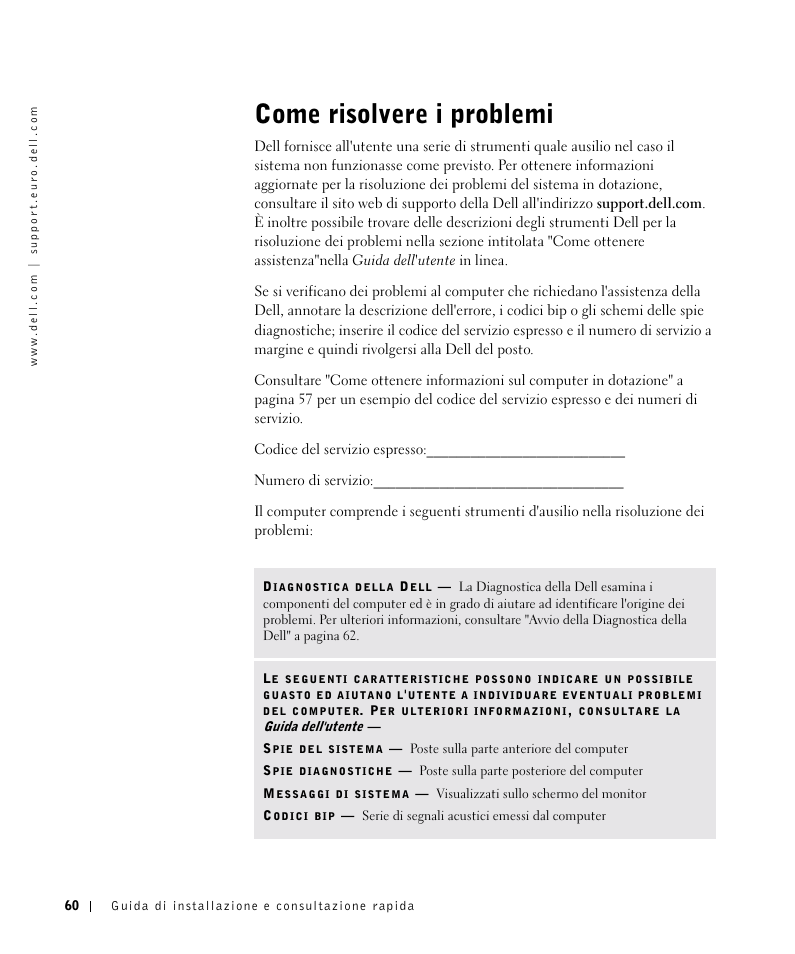 Come risolvere i problemi | Dell OptiPlex GX270 User Manual | Page 61 / 106