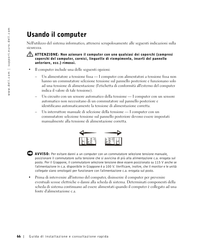 Usando il computer | Dell OptiPlex GX270 User Manual | Page 67 / 106