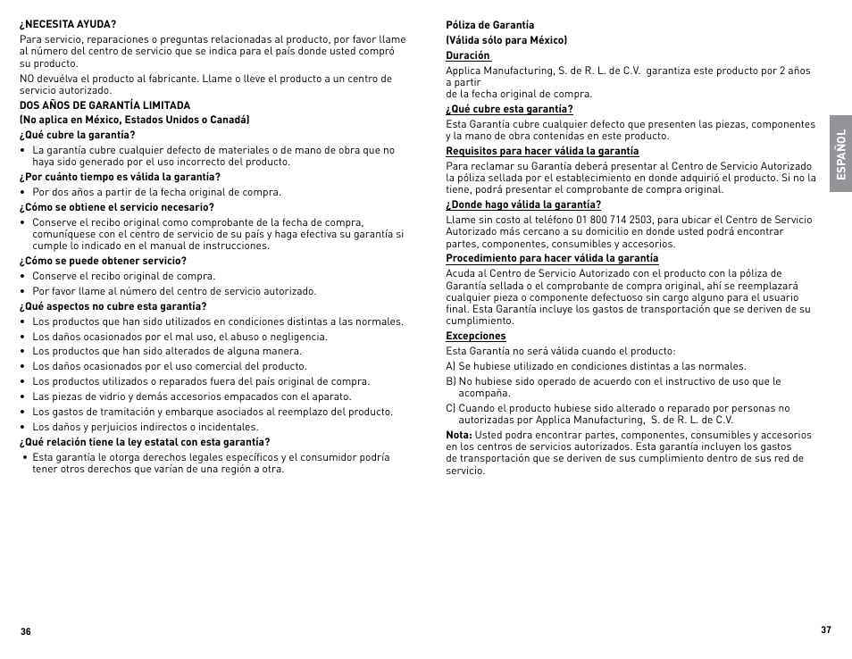 Black & Decker FP2500 User Manual | Page 19 / 21