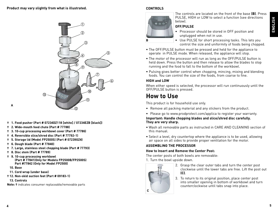 How to use | Black & Decker FP2500 User Manual | Page 3 / 21