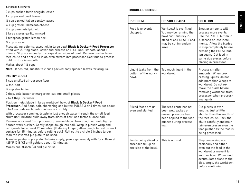 Black & Decker FP2500 User Manual | Page 8 / 21