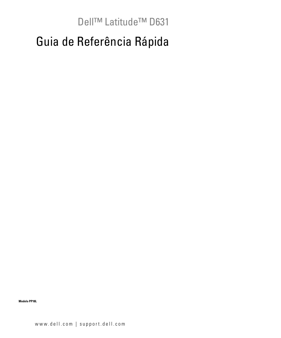 Guia de referência rápida, Dell™ latitude™ d631 | Dell Latitude D631 (Early 2009) User Manual | Page 119 / 166