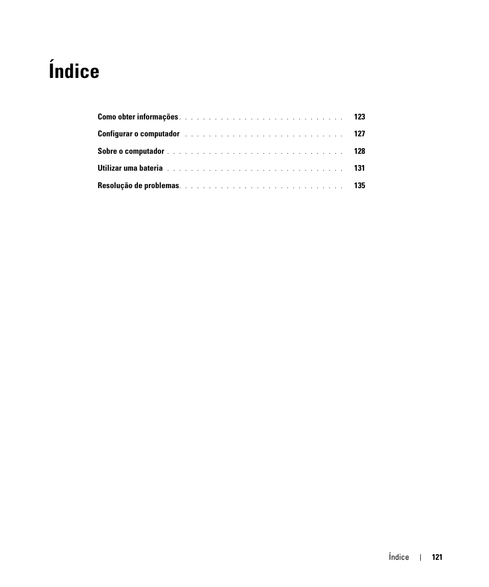 Índice | Dell Latitude D631 (Early 2009) User Manual | Page 121 / 166