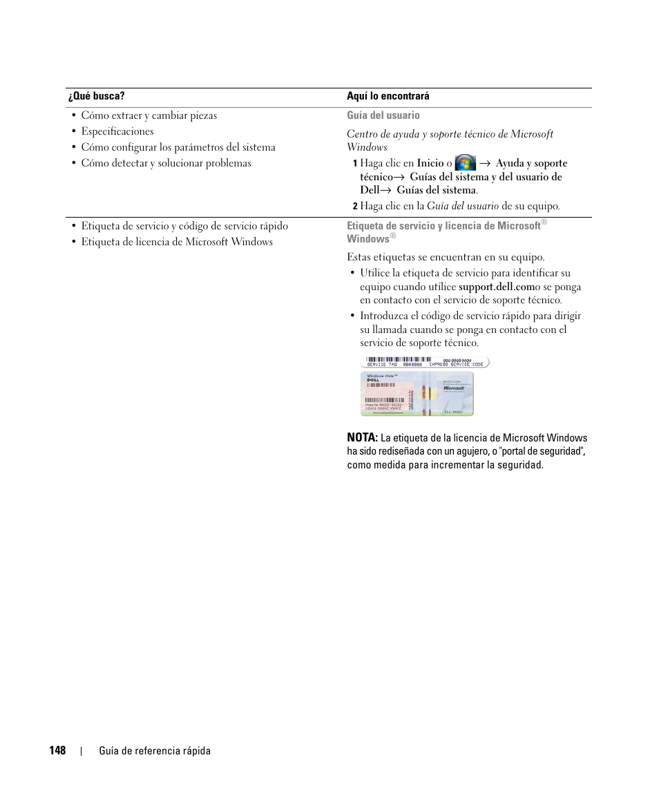 Dell Latitude D631 (Early 2009) User Manual | Page 148 / 166