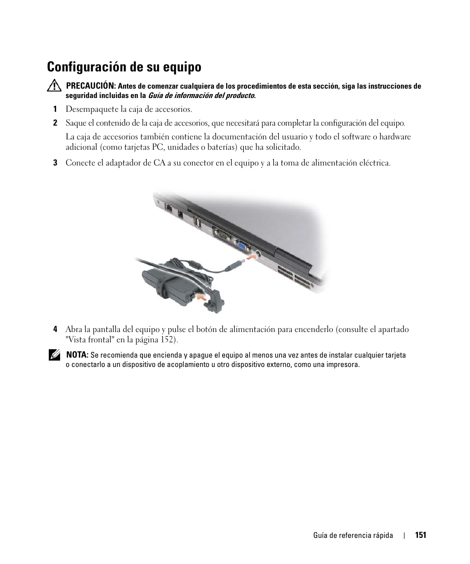 Configuración de su equipo | Dell Latitude D631 (Early 2009) User Manual | Page 151 / 166