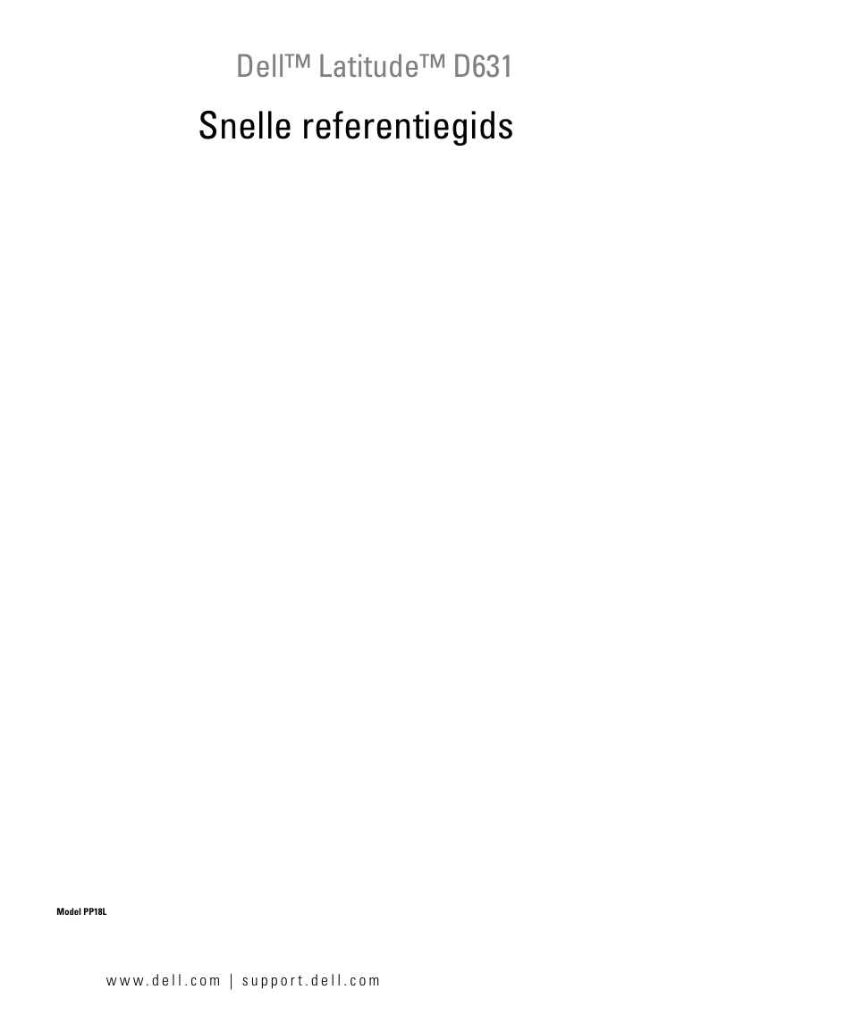 Snelle referentiegids, Dell™ latitude™ d631 | Dell Latitude D631 (Early 2009) User Manual | Page 23 / 166