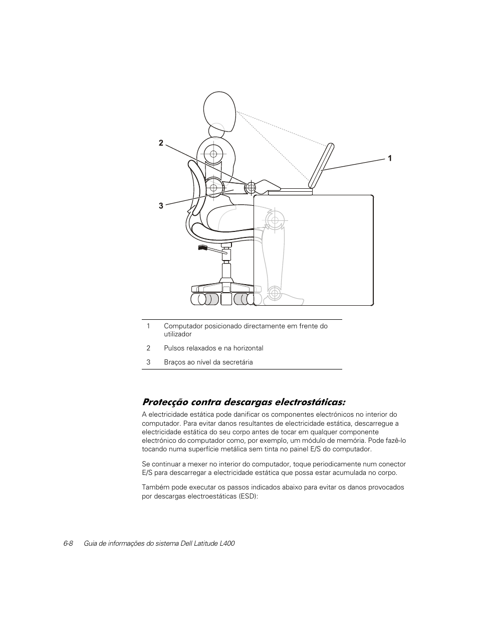 Protecção contra descargas electrostáticas, 3urwhfomr frqwud ghvfdujdv hohfwurvwiwlfdv | Dell Latitude L400 User Manual | Page 102 / 126