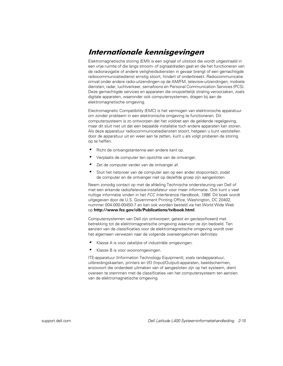 Internationale kennisgevingen, Qwhuqdwlrqdoh nhqqlvjhylqjhq | Dell Latitude L400 User Manual | Page 45 / 126