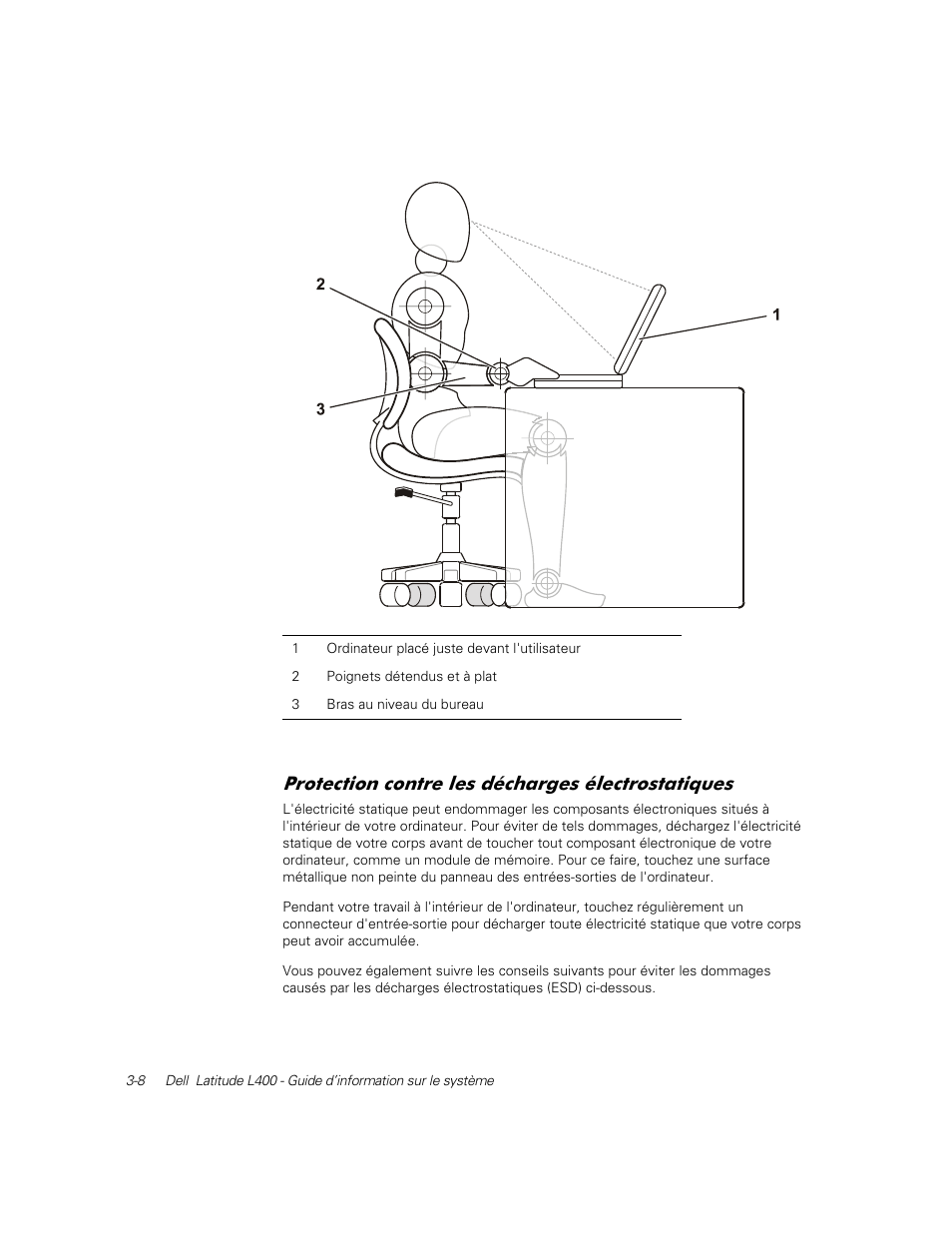 Protection contre les décharges électrostatiques, 3urwhfwlrq frqwuh ohv gpfkdujhv pohfwurvwdwltxhv | Dell Latitude L400 User Manual | Page 54 / 126
