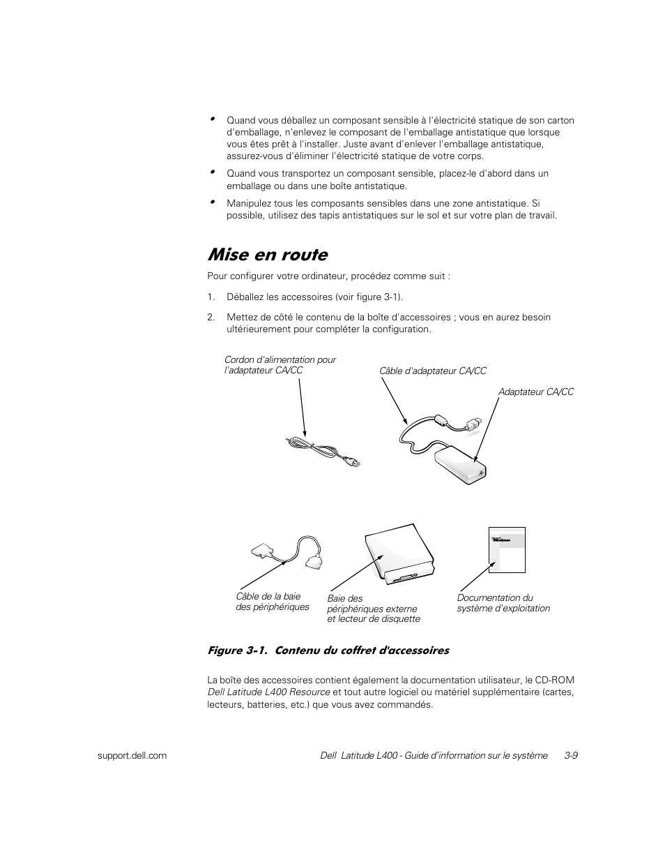 Mise en route, 0lvh hq urxwh | Dell Latitude L400 User Manual | Page 55 / 126