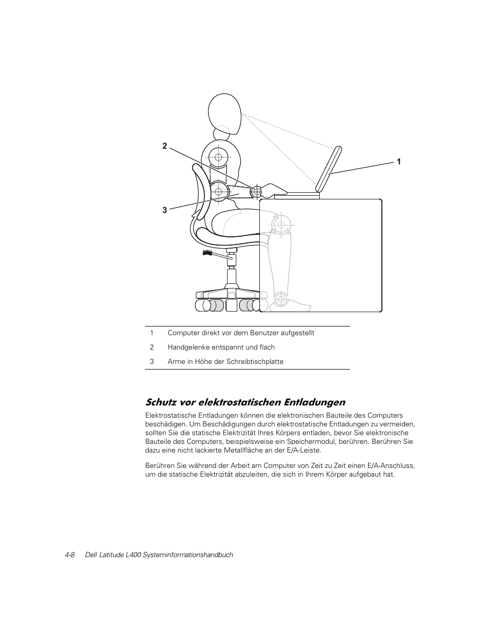 Schutz vor elektrostatischen entladungen, 6fkxw] yru hohnwurvwdwlvfkhq (qwodgxqjhq | Dell Latitude L400 User Manual | Page 70 / 126