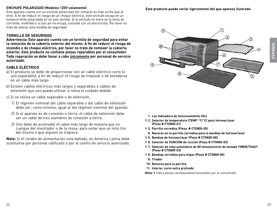 Black & Decker CTO800 User Manual | Page 12 / 23