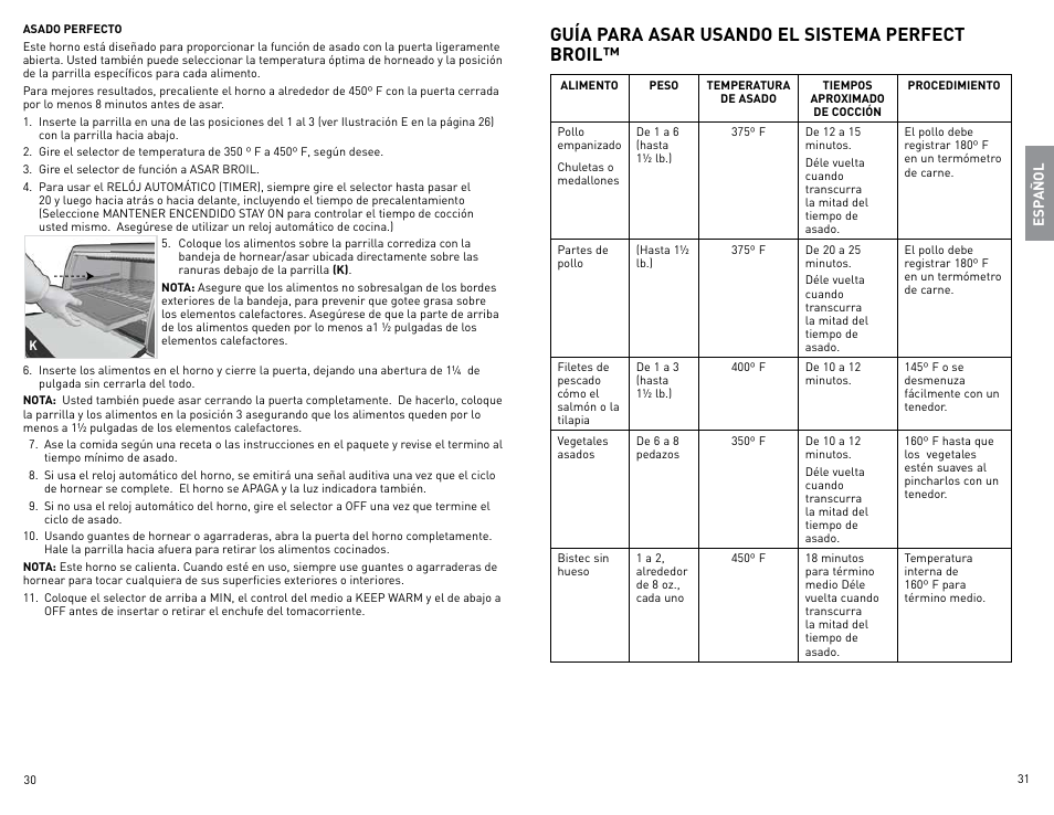 Guía para asar usando el sistema perfect broil | Black & Decker CTO800 User Manual | Page 16 / 23
