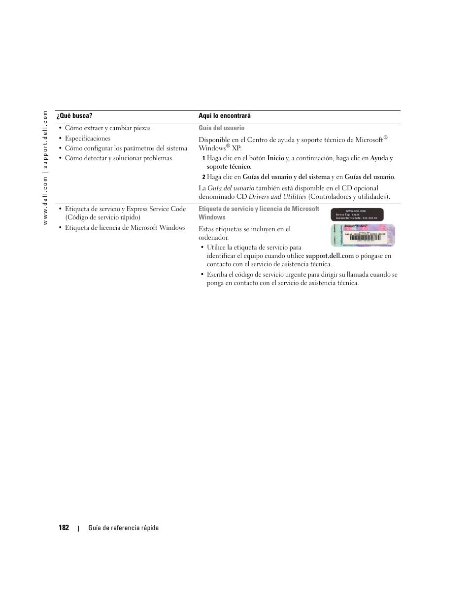 Dell OptiPlex GX520 User Manual | Page 182 / 266