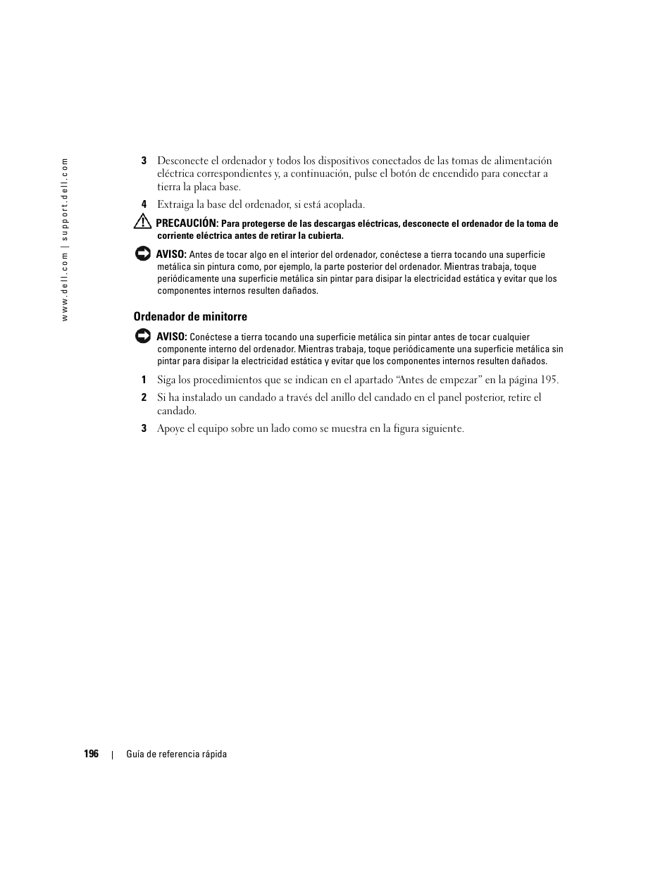 Ordenador de minitorre | Dell OptiPlex GX520 User Manual | Page 196 / 266