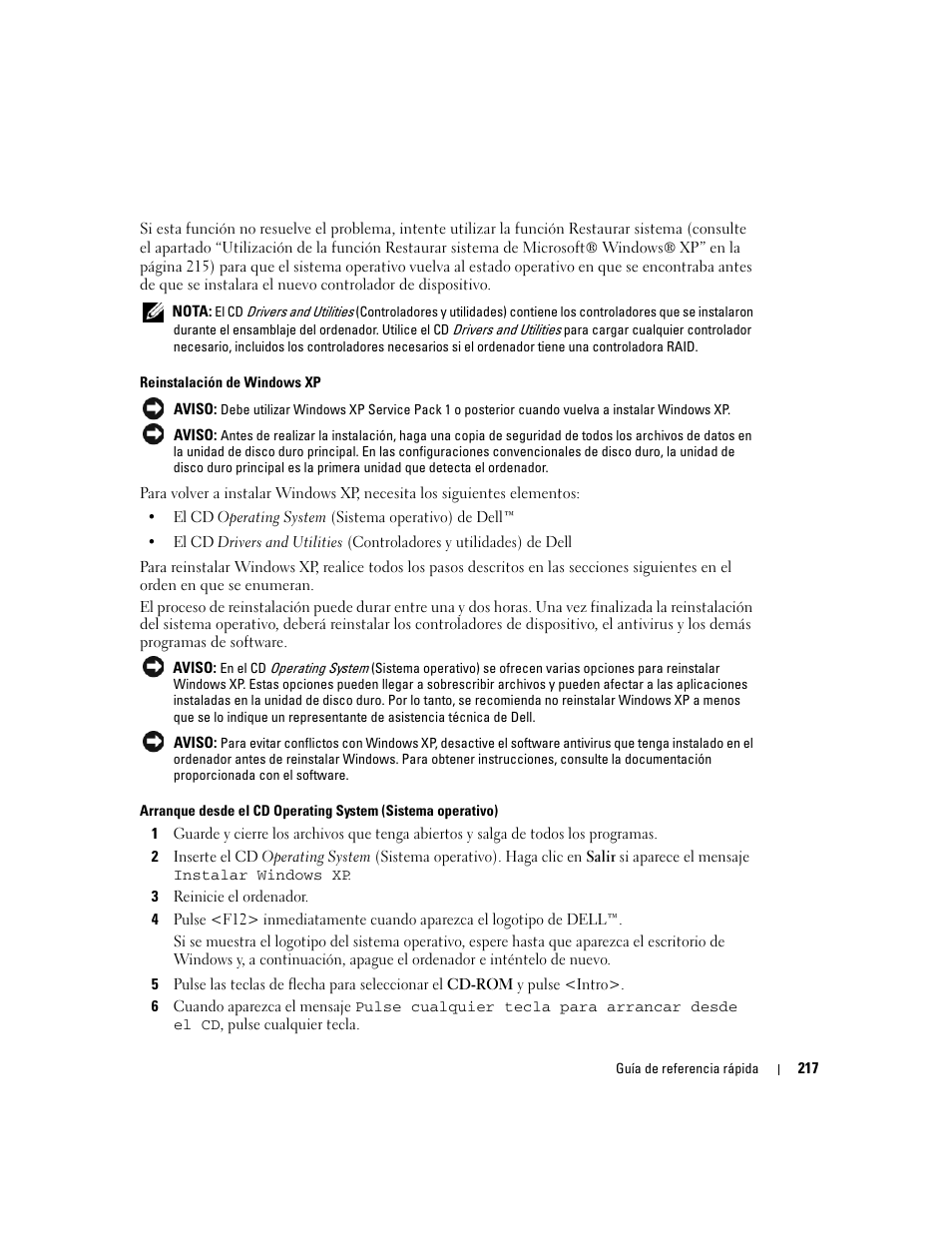 Dell OptiPlex GX520 User Manual | Page 217 / 266