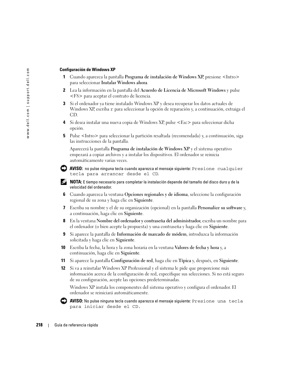 Dell OptiPlex GX520 User Manual | Page 218 / 266