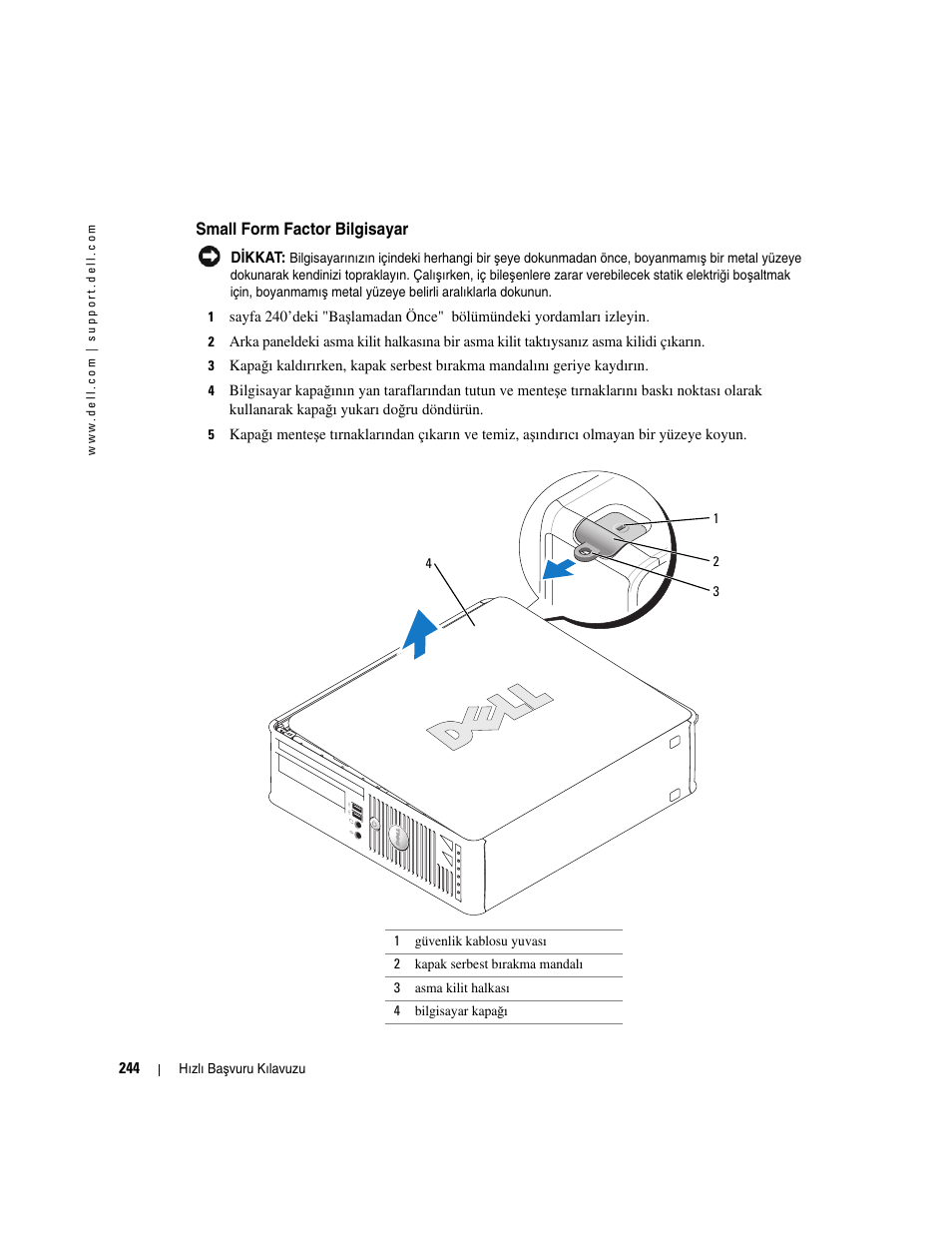 Small form factor bilgisayar | Dell OptiPlex GX520 User Manual | Page 244 / 266