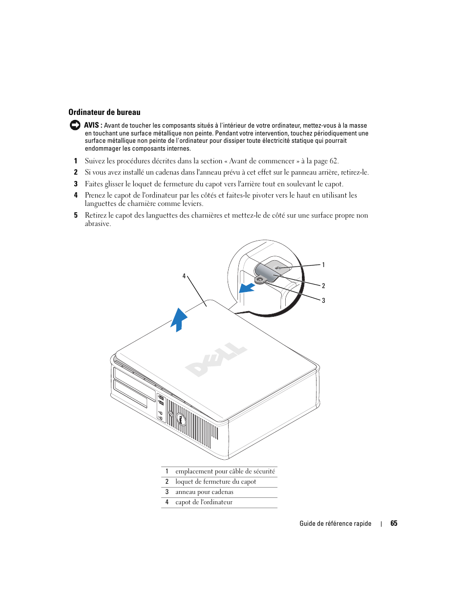 Ordinateur de bureau | Dell OptiPlex GX520 User Manual | Page 65 / 266
