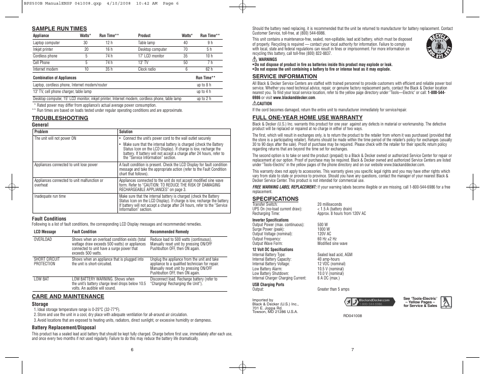 Black & Decker ELECTROMATE 500 User Manual | Page 4 / 8