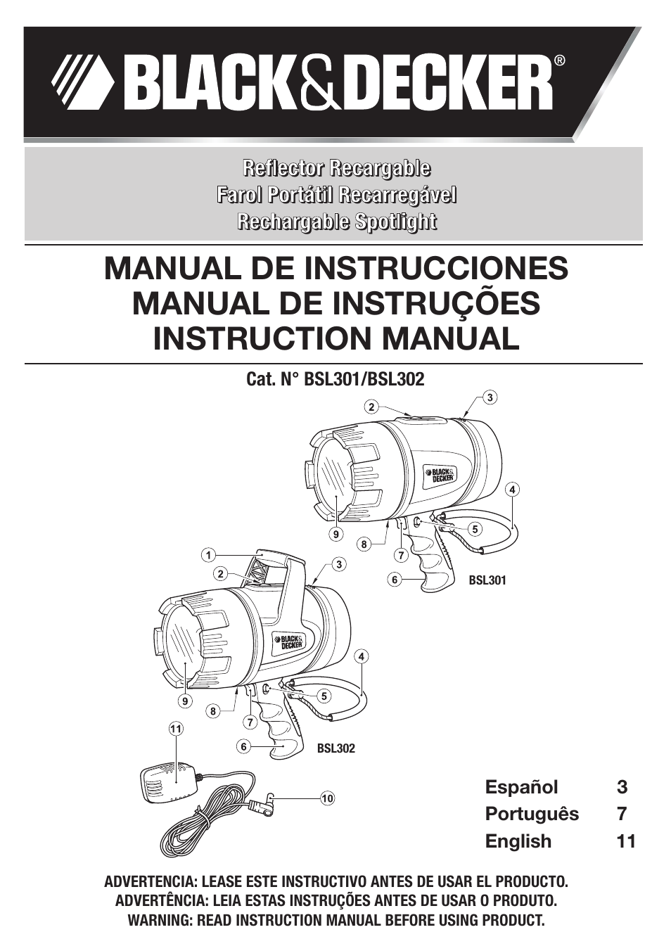 Black & Decker BSL301 User Manual | 14 pages